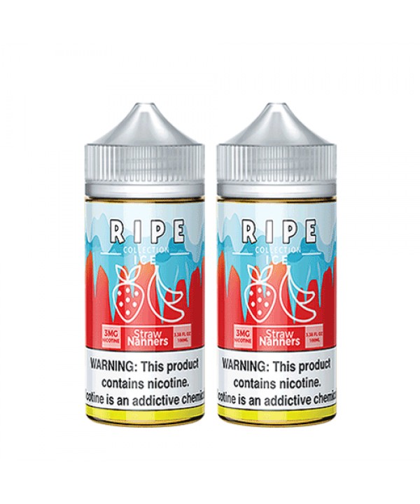 2PACK BUNDLE Straw Nanners On Ice by Vape 100 Ripe Collection 200ml (2x100ml)